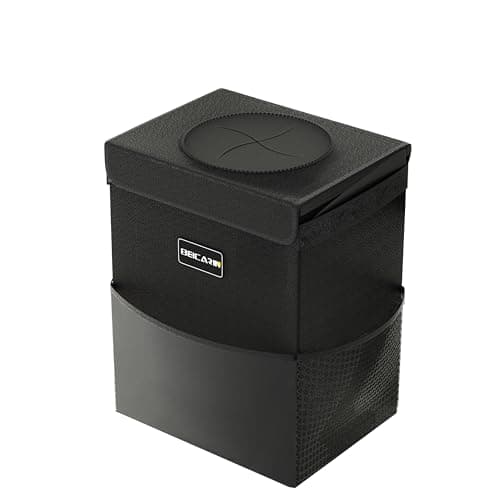 Beicarin Car Trash Can with Lid Trash Bag Hanging with Storage Pockets LeakProof Organizer Collapsible and Portable Waterproof Garbage Bin 22 Gallons Multipurpose Trash Bin for Car