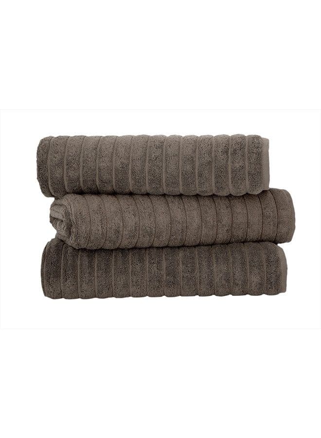 Extra Large Premium Cotton Bath Sheet Set - Thick and Absorbent, Ribbed 3-Piece Luxury Bathroom Towels, 40x65 inches, 100% Turkish Cotton (Almond Beige)