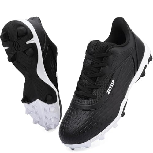 ziitop Baseball Cleats Mens Softball Cleat Turf Shoes for Men Black