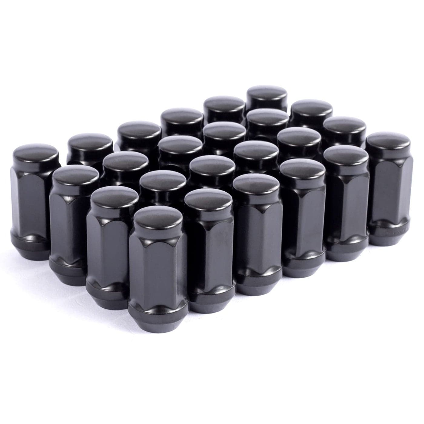 DCVAMOUS 24 PC 14x15 Lug Nuts Black 19mm Hex Compatible with Chevy GMC 6 Lug Aftermarket Wheels M14x15 Extended Lugnuts 18 Tall Cone Seat for Sierra Silverado 1500 Suburban Yukon Tahoe Escalade