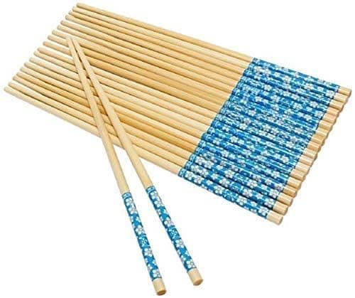 SATVIQ HOME Natural Designer Round Bamboo Reusable Chopsticks EcoFriendly Durable Dining Set Model 1