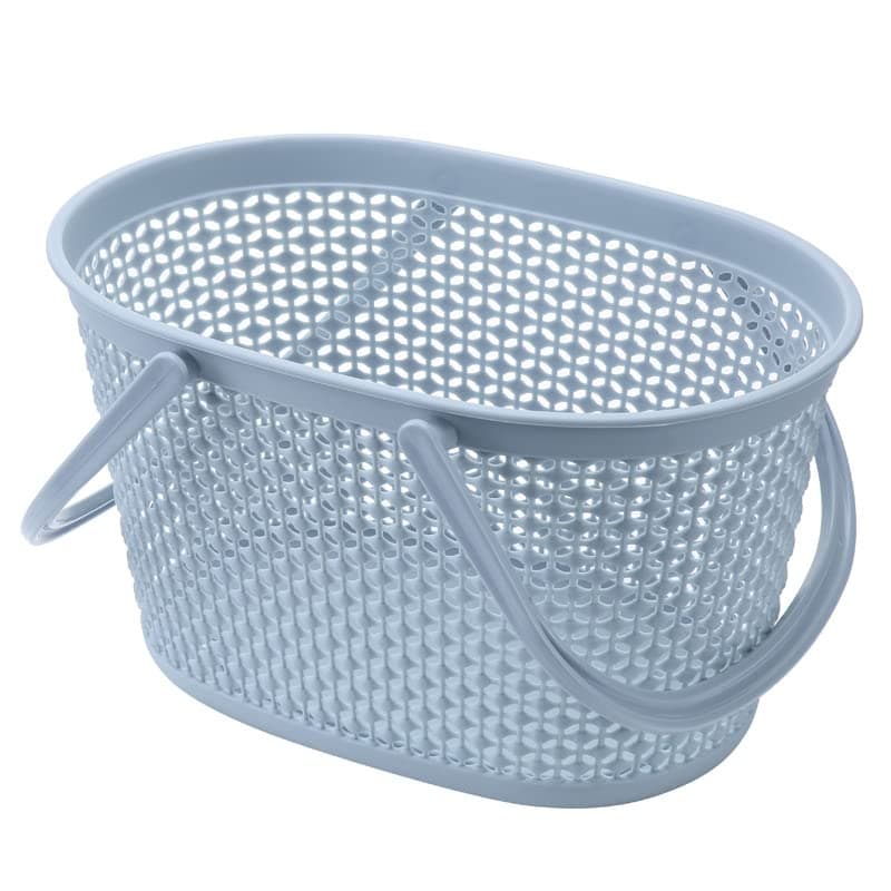 HOMIES INTERNATIONAL 1 Piece Wool Pattern Oval Hollow Out Plastic Hand Basket with Handle. Multicolor, Sent Randomly. (32.5 * 22 * 19cm)