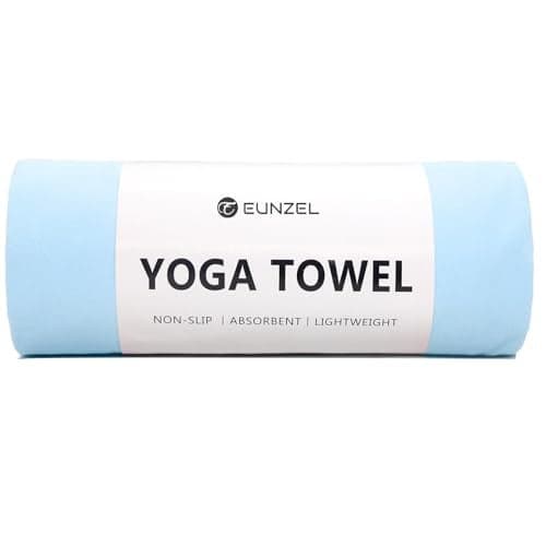 Eunzel Hot Yoga Towel Non Slip Yoga Mat Towel Non-Slip Sweat Absorbent Towel for Hot Yoga, Pilates and Workout 72" x 26.5", Blue