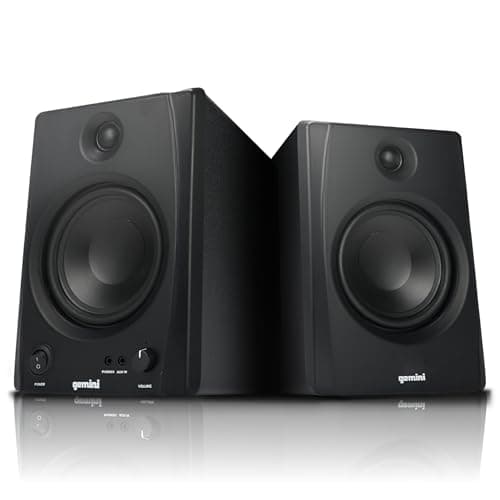 Gemini Sound SMX-5BT 5” Studio Monitor Speakers with Bluetooth - 60W RMS Power, TRS/RCA/Aux Inputs, Acoustic Tuning, Active/Passive Pair for Home Studio, DJ, and Music Production