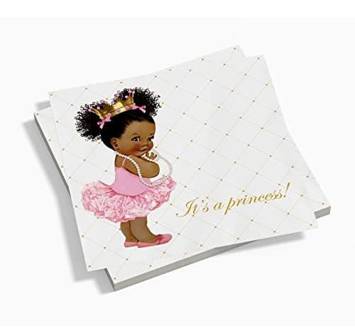 50 Pcs Royal Princess Napkins Pink Princess Disposable Paper Napkins Princess Baby Shower Supplies Party Napkins Royal Baby Shower Decorations 65 x 65