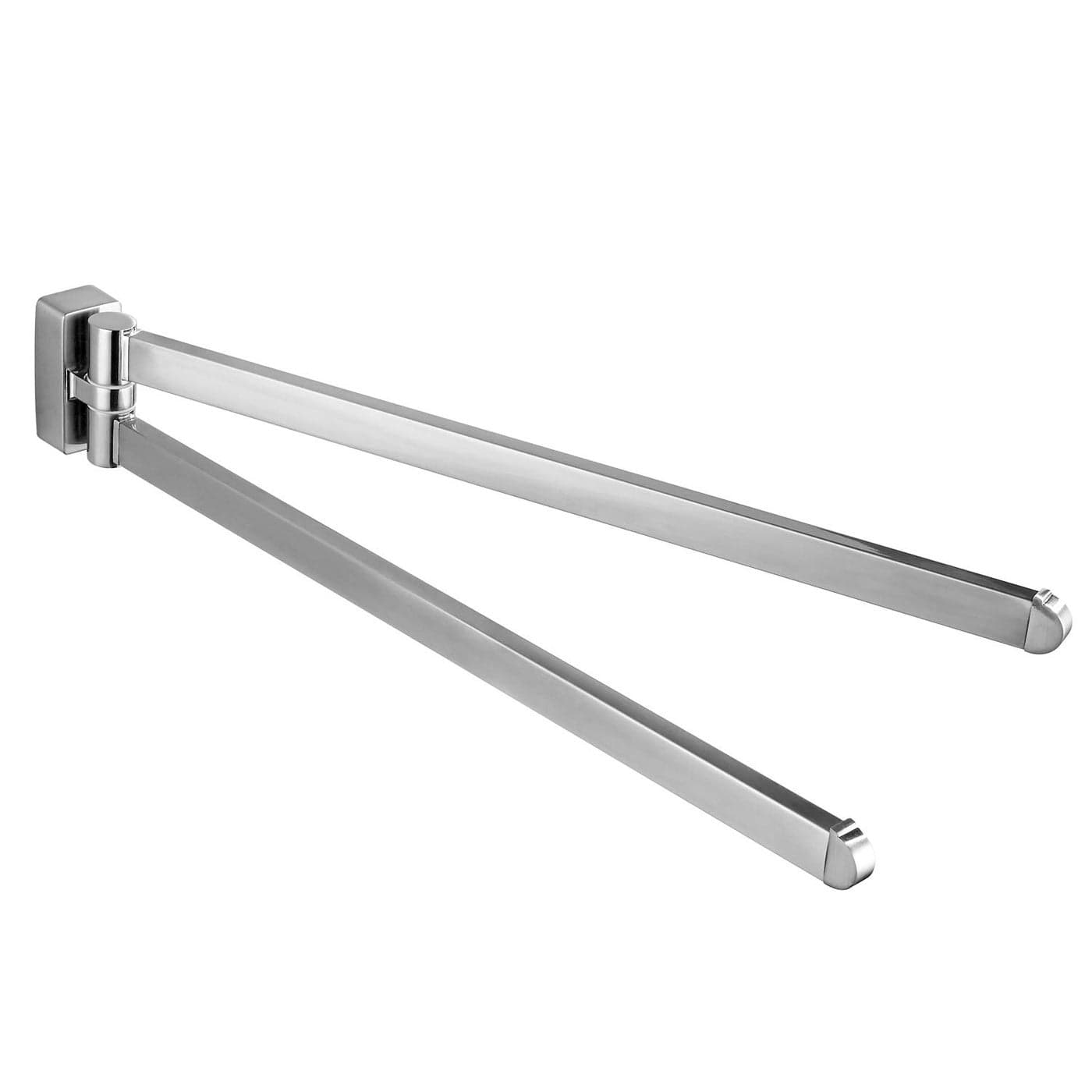 BGL Swivel Towel Bar Brushed NickelTwo Arms Wall Mount Towel Hanger Holder for Bathroom Organizer
