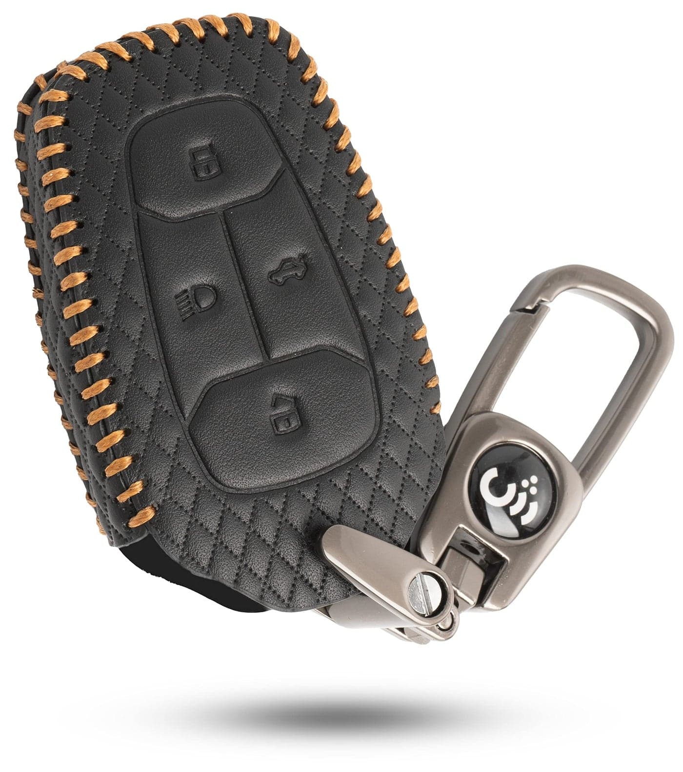 SHOPOFLUX Key Cover Compatible with Tata Nexon | Harrier | Safari | Altroz | Tigor | EV | Punch | Tiago EV Electric 4 Button Smart Key (Leather Black)