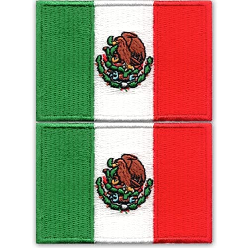 Laughing Lizards Mexican Flag Patches 2Pack Mexico Patches for Backpacks Jackets Mexican Morale Patch Mexican American Flag Patch Large Flag 2Pack