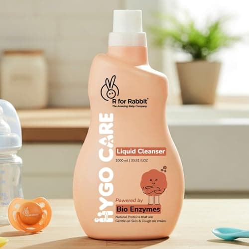 R for Rabbit Hygocare 1000ml Baby Liquid Cleanser for Washing Toys|Nipples Powered by Bio Enzymes Residue Free Anti Bacterial