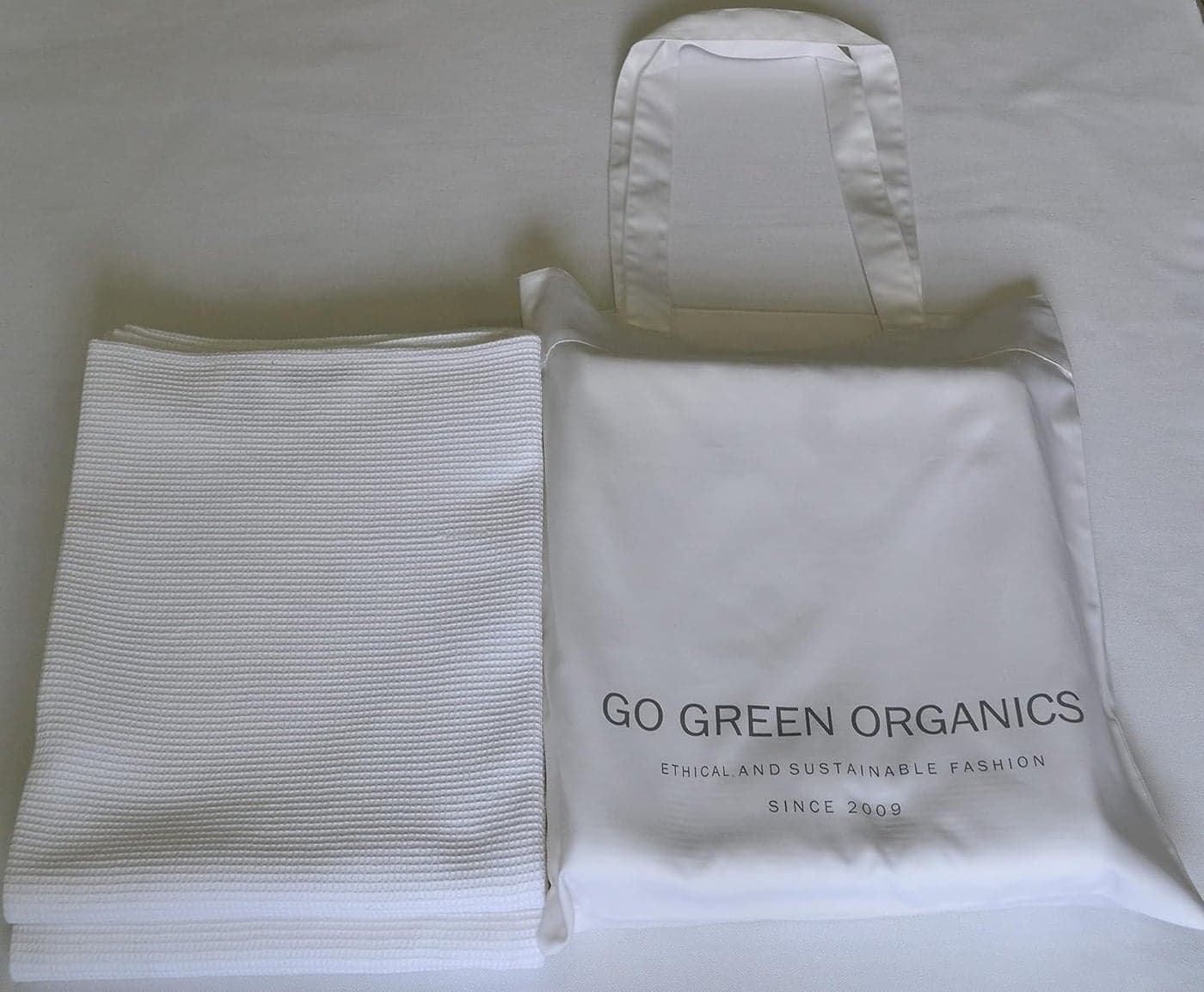 GO Green Organics Waffle Bath Towel Pack of 2 305x58 INCHES 100 Organic Cotton GOTS Certified White Super ABSORBANT Quick Dry NO SOFTENERS Crisp Feel