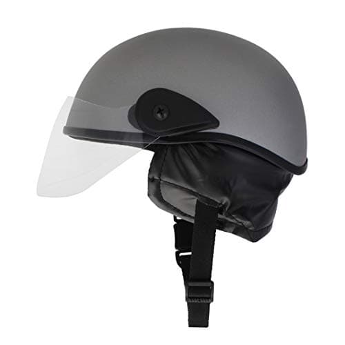 Western Era Half Helmet with Clear Visor for Men & Women ||Safety & Comfort|| Stylish Enhanced Design || (Medium, Silver Matte) (Non-Motorized)