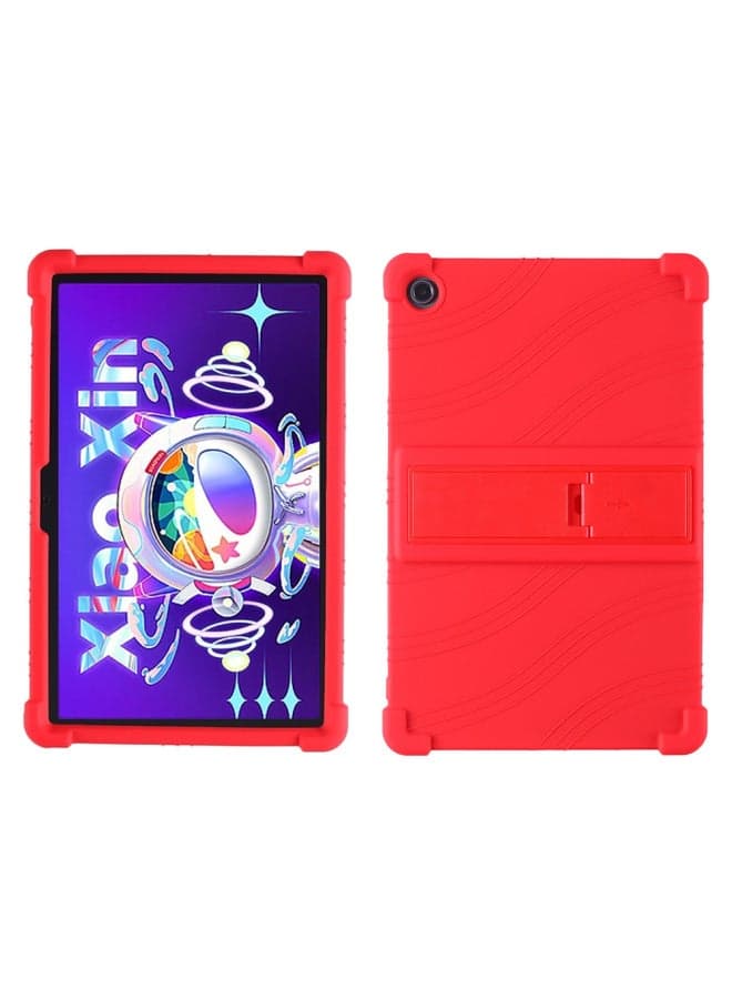 For Lenovo Small Pad10.6 Inch Protective Cover 2022TB125FU Anti-fall Silicone Protective Shell TB128FU-Color:Red
