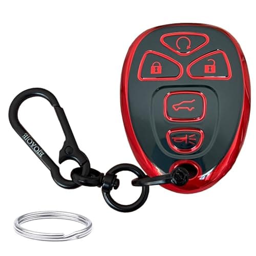 EJOAOJE Smart Key Protective Shell for GMC Key Fob Cover with Keychain Fits for Chevy Suburban Tahoe Traverse GMC Yukon Acadia Buick Enclave Escalade Remote Key Vehicle Accessories