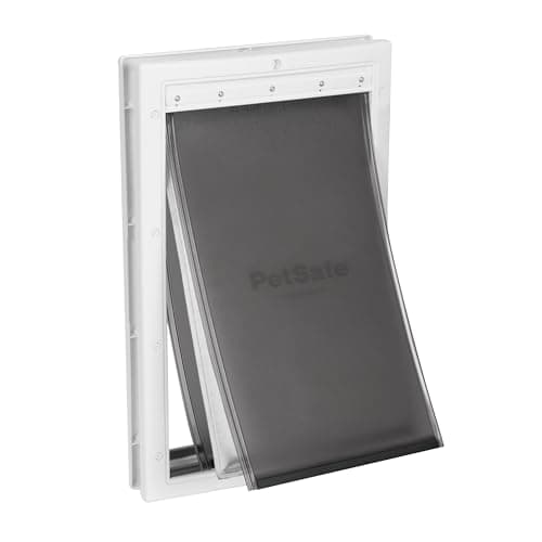 PetSafe Extreme Weather Pet Door Insulated WeatherResistant Dog Cat Door with Durable Plastic Frame Maximum EnergySaving Efficiency Large for Dogs Cats up to 100 lbs