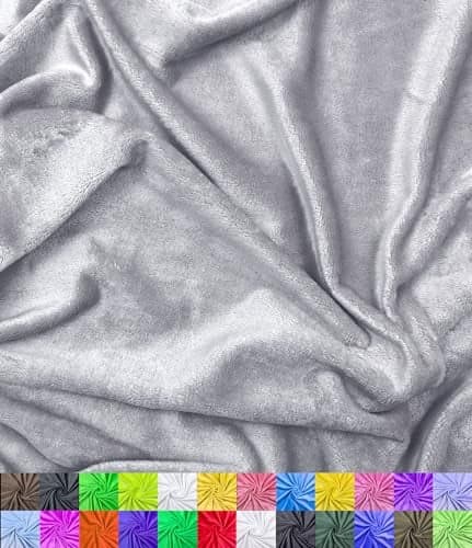 Barcelonetta Minky Fabric Plush Super Soft Cuddle Solid Minky by The Yard 60 Wide Baby Blanket Change Station Cover Pillow Scarf Beanie Grey 1 Yard