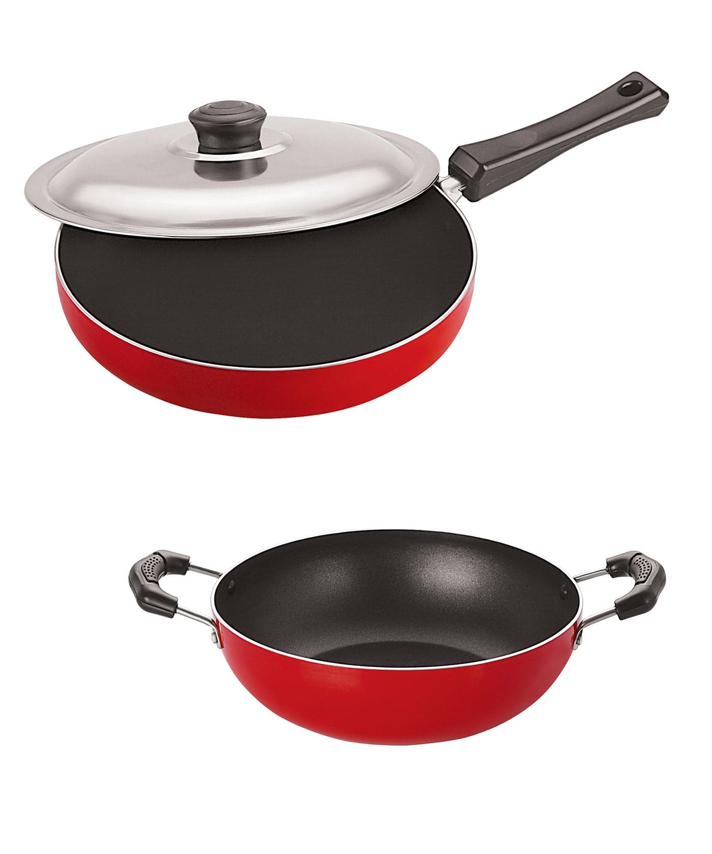 Nirlon Non-Stick Coated Aluminium Pfoa Free Cookware Combo Set with Extreme Durability, 2.6mm_FP13_KD11