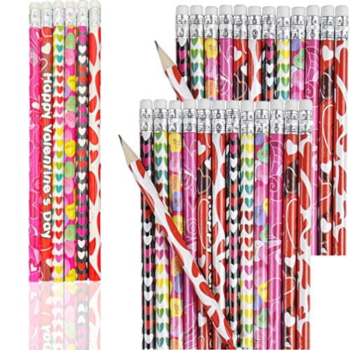 The Dreidel Company Valentines Pencils School Supplies Prizes for Kids Birthday Giveaways Party Favors 75 Pencil 24Pack