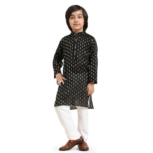 Pro-Ethic Style Developer Cotton Kurta Pajama For Kid's Boys Traditional outfit | Kurta Pajama set (S-234), 5-6 years, Black