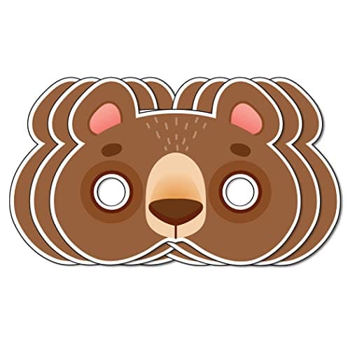 Festiko® Bear Theme Eye Masks (12 Pcs), Bear Theme Party Supplies, Return Gifts for Kids, Bear Theme Party Items,Eye Masks for Kids, Bear Eye Masks