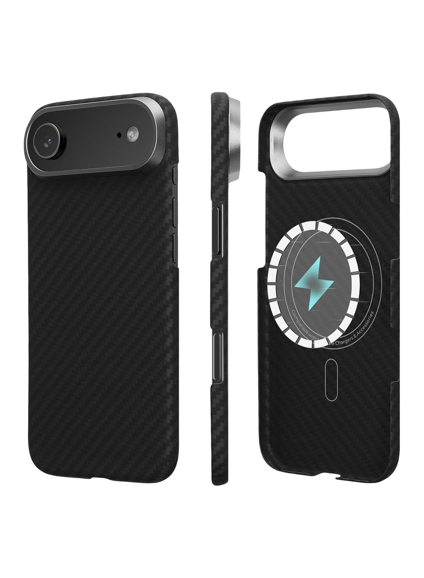Case compatible with iPhone Air 2025—Extremely durable, shock-resistant aramid carbon fiber case—Supports MagSafe protection