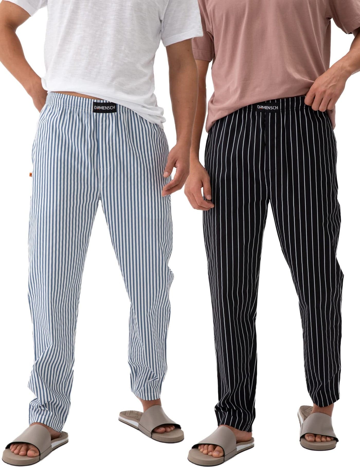 DAMENSCH Men Stretch Pyjama Pants - Snooze Black,Siesta Stripes - X-Large