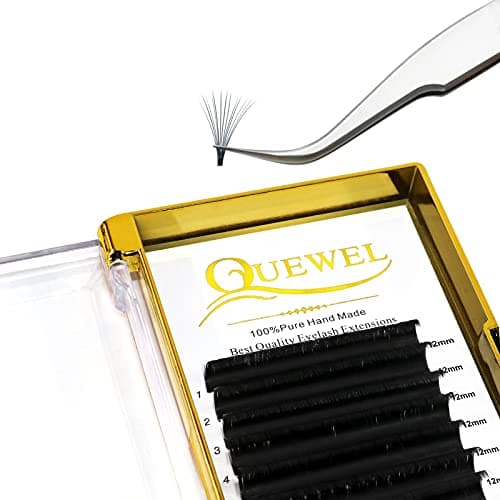 QUEWEL Volume Eyelash Extensions 003012mm CCCDDD Curl 825mm Length Easy Fan Volume Lashes 2D20D Self Fanning Volume Lashes 007C 12mm Long Lasting Blooming Lashes007C 12