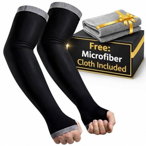 AutokraftZ ๐จ๐ฉ Protection Arm Sleeves for Men Women UPF 50+ ๐๐ถ๐๐ต Microfiber | Cooling Arm Sleeves for Bike Riding Cycling & Sports | Sun Protection Arm Cover for Bikers | Summer Bike Accessories
