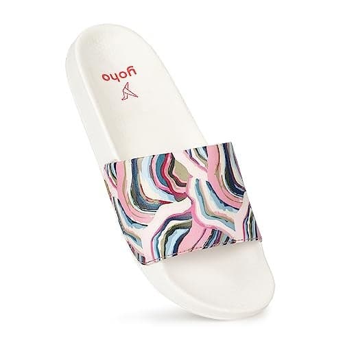 YOHO Tropica Printed Comfortable Women Slides | Stylish & Waterproof | Soft Inner Lining On Strap