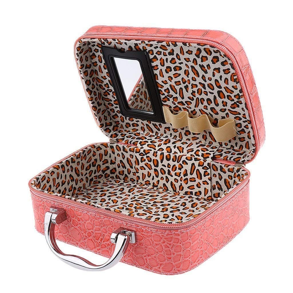 HOMESHOPPER Makeup Box Cosmetic Box Jewellery Box Toiletry Box Organizer with Magnifying Compact Makeup Mirror MultiColour