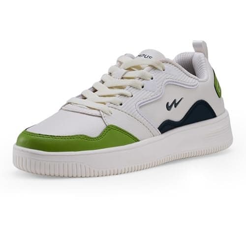 Campus Women's OGL-06 Sneakers Off.WHT/D.GRN - 7UK/India