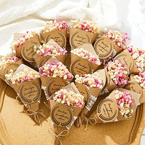 Otuuz 30 Pcs Mini Dried Flower Bouquet Magnet Bulk Wedding Baby Shower Flower Party Favors for Guests Natural Dried Flowers Bundle Mother's Day Graduation Home Decoration DIY Crafts Gifts