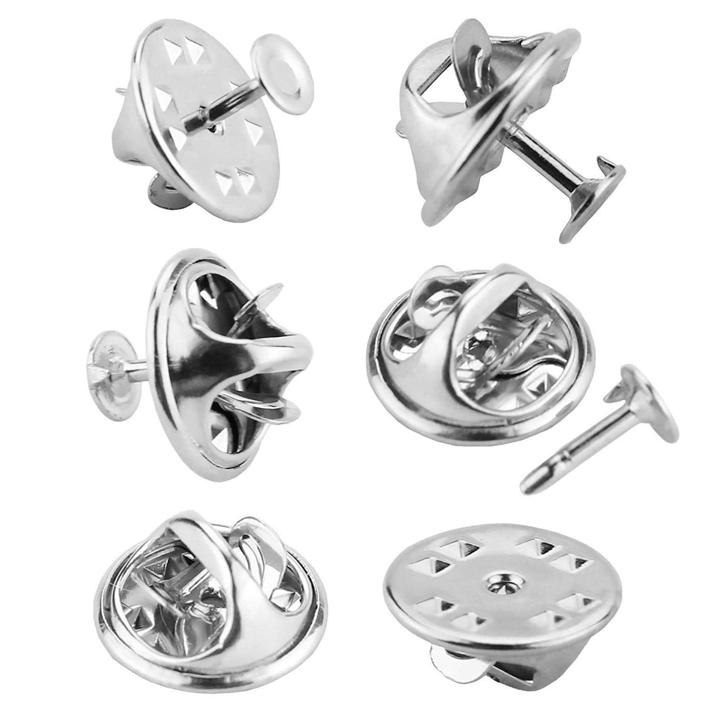 JANYUN 120 Pairs Butterfly Clutch Tie Tacks Pin Back Replacement with 8mm Length 4mm Width Blank Pins for Craft Making 4mm Silver