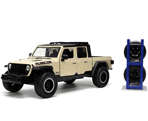 Jada Toys Just Trucks 124 2020 Jeep Gladiator Diecast Car Tan with Tire Rack Toys for Kids and Adults 32711