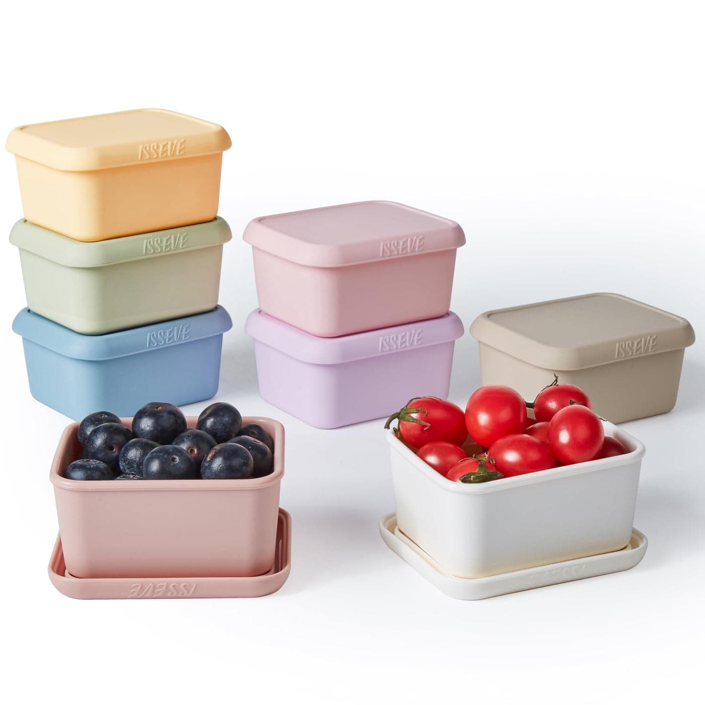 ISSEVE 8oz Silicone Snack Containers for Kids 1 Cup Reusable Small Containers with Lids Leak Proof Silicone Food Storage Containers Kids Lunch Box for Daycare School Travel 8