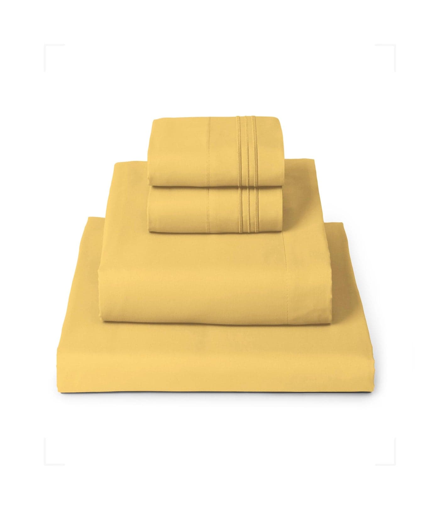 Mellanni King Sheets Set 4 PC Iconic Collection Bedding Hotel Luxury Extra Soft Cooling Bed Sheets Wrinkle Fade Stain Resistant King Yellow