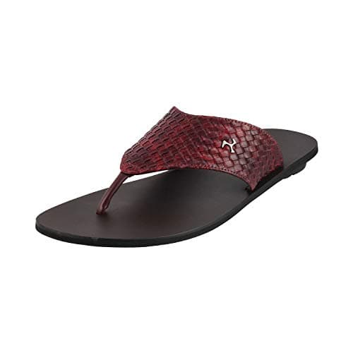 Mochi Mens Leather Maron Slippers (Size (9 UK (43 EU))