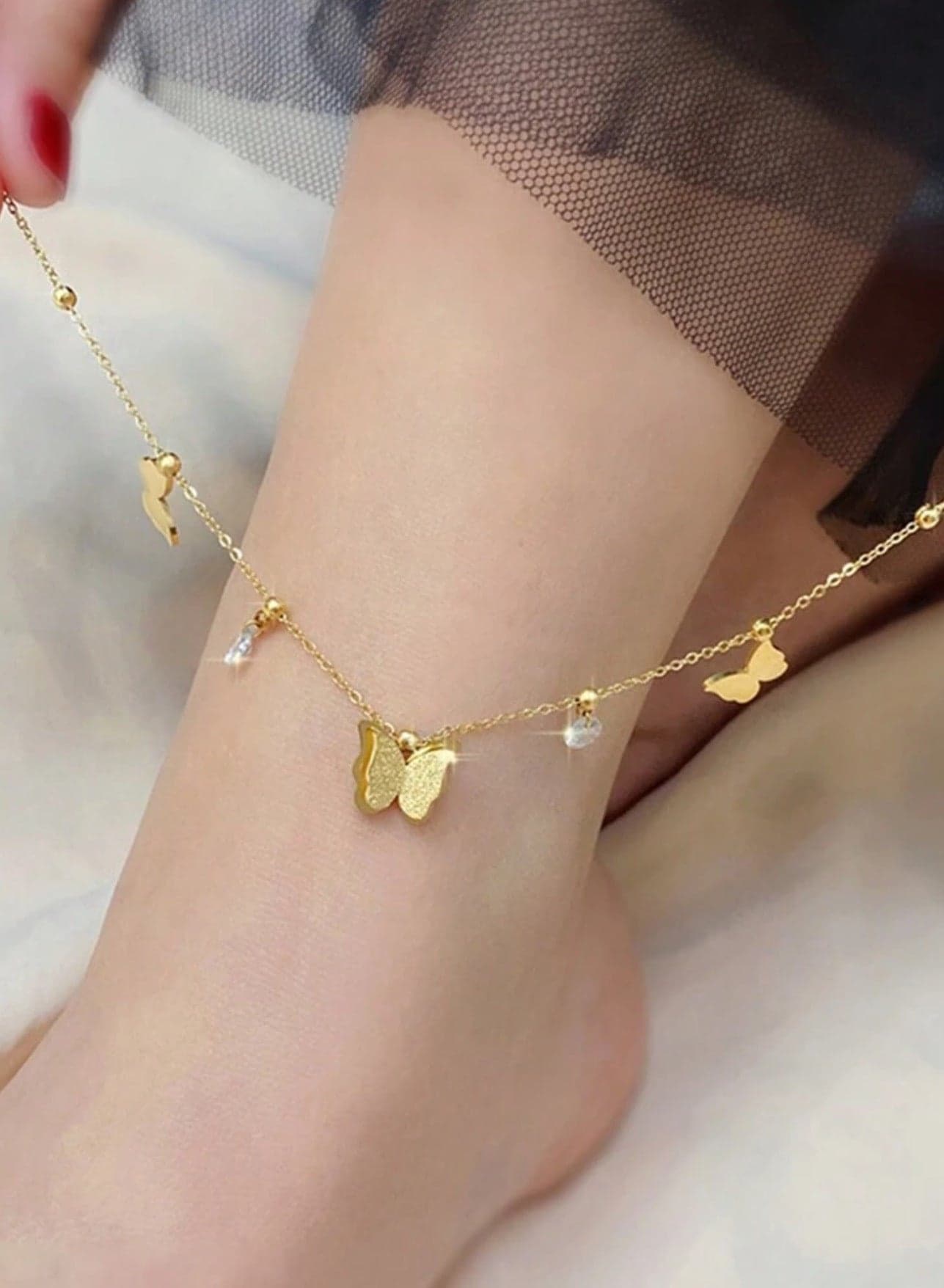 Amazing Women's Stainless Steel Gold Plated Anklet