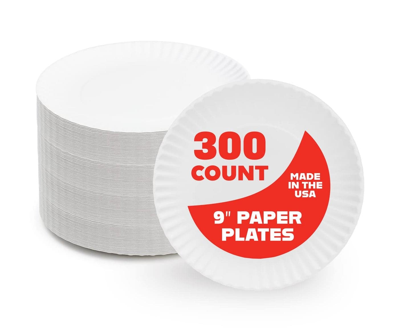Hygloss Products 9 Uncoated White Paper Plates Bulk 9 Inch 300 pack Disposable Plates For Food Dessert Or Crafts