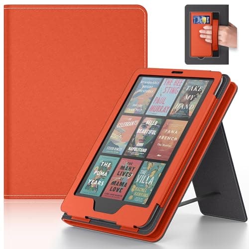 Lainergie Case with Hand Strap and Stand,Incompatible with Old Version, Durable Synthetic Leather Cover with Auto Sleep Wake,Orange