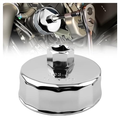 YGDMD 7374mm Oil Filter Wrench with 12 DriveHeavy Duty Oil Filter Removal Tool Compatible with AC Delco PF63PF64 Oils FiltersOils Filters Socket Compatible with Cadillac Chevrolet Ford