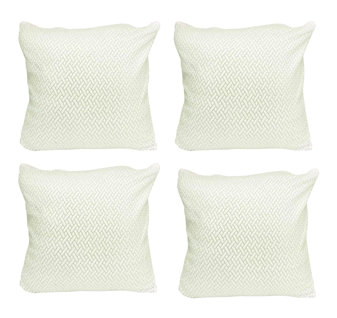 House of Quirk Polar Fleece Fabric Cushion Cover with Zipper Pack of 4 (White, 45 x 45 cm)