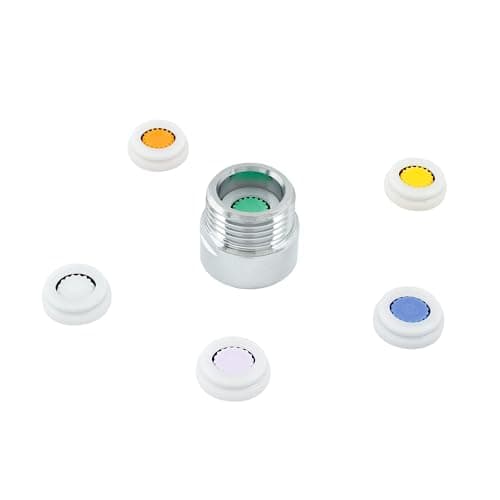 Hitefu 7PCS Shower Head Flow Restrictor, 1.2/1.5/1.8/2.0/2.2/2.5 GPM Shower Flow Reducer Limiter, 1/2 Inch Water Flow Restrictor Control Valve for Shower Head Fixed Water Saving
