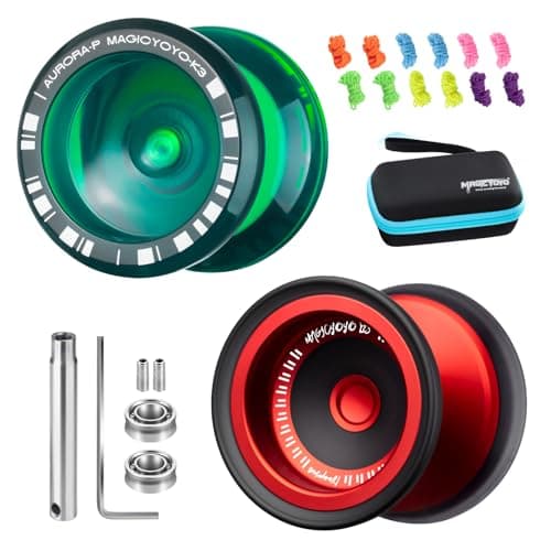 MAGICYOYO Professional Yoyos 2 Pack Responsive Yoyo for Kids 812 Pro Fingerspin Trick with Dual Purpose Mode Metal Yoyo V13Plastic Yo yo K3 with Unresponsive Bearing12 Yoyo StringsRemoval Tool