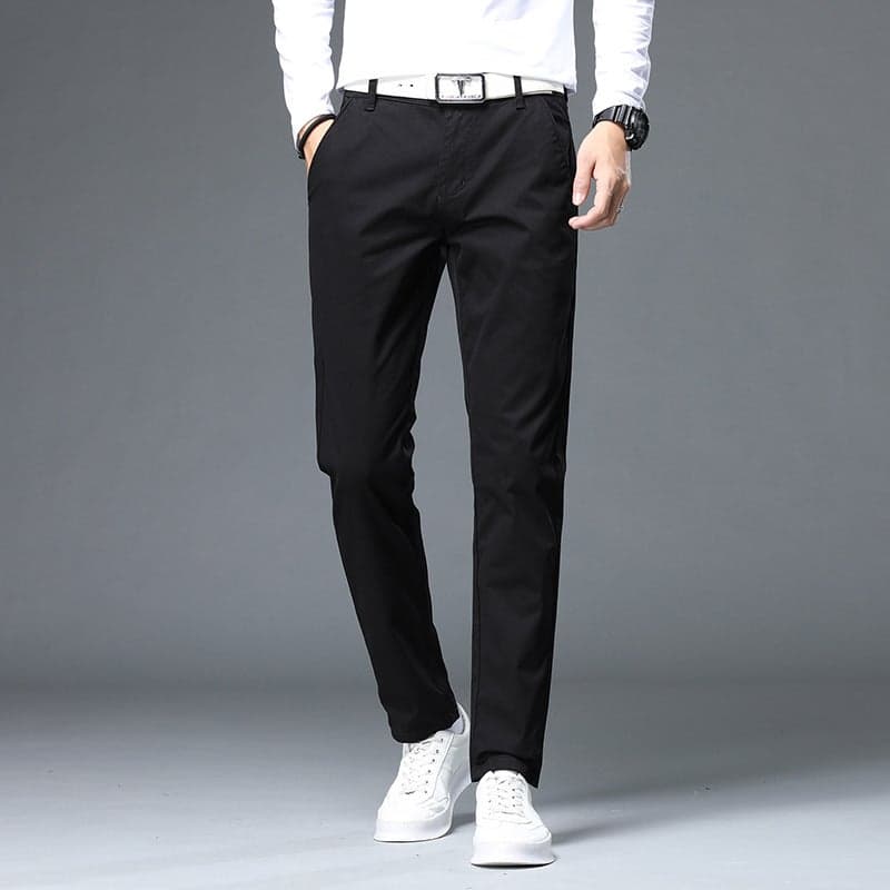2025 Popular Comfortable Men'S Casual Pants Spring Korean Style Slim Fit Stretch Pants Trendy Versatile Straight-Leg Pants