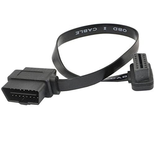 OLLGEN 60CM Ultra Slim 2 in 1 OBDII OBD2 Cable 16 Pin Female to Male/Female Extension Connector Cable Splitter,24Inch/2Feet