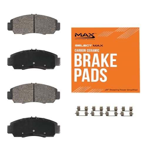Max Advanced Brakes - SelectMAX Rear Brake Pads for 2010-2020 Hyundai Elantra; 2008-2019 Sonata, Carbon Ceramic Rear Brake Pads, Hardware Included, Everyday Driving, Low Dust, Quiet