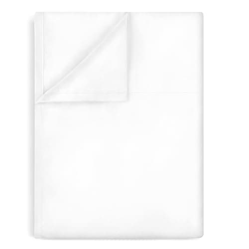 Lirex Flat Sheet, Twin Size Extra Soft Brushed Microfiber Flat Sheet, Machine Washable Wrinkle Free Breathable (White, Twin)