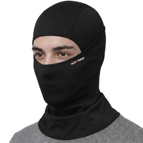 Allextreme Dryfit Full Face Mask with Enhanced UV Sun Wind & Dust Protection for Riding, Skiing, Cycling & Hiking | 9-in-1 Balaclava Helmet Liner Anti-Pollution Bandana for Men & Women Riders (Black)