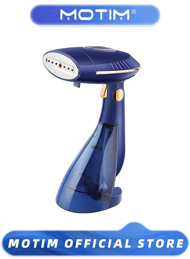 Portable Handheld Garment Steamer 2-in-1 Travel Steamer Iron Foldable Handle 288ml Visible Water Tank 30S Fast Heating Folded Mini Clothes Steamer for Home & Travel & Business