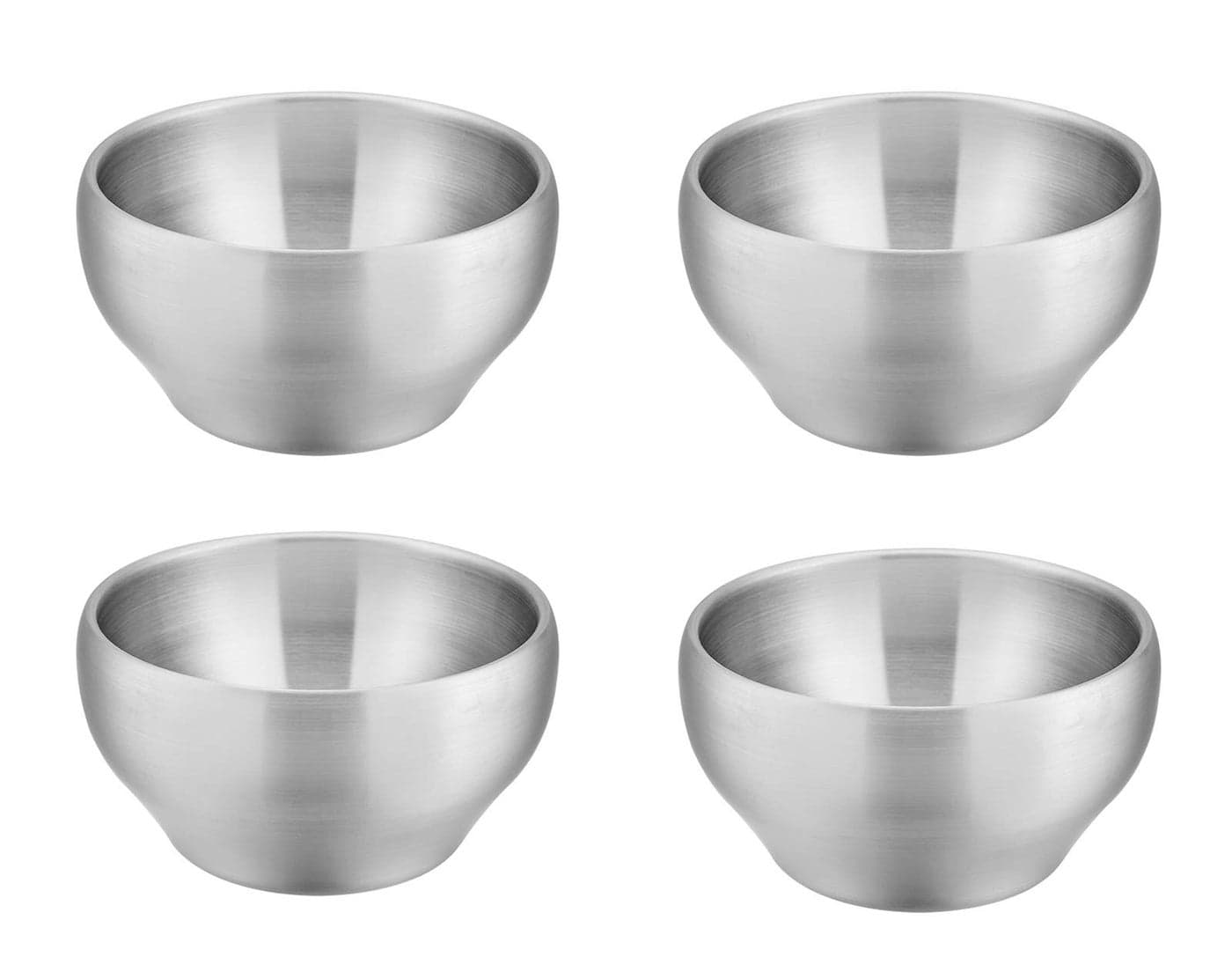 Efar Bowls for Kids Toddlers 12 Ounce Doubledeck 1810 Stainless Steel Bowls for Baby Children Healthy Matte Finish Insulated Shatterproof Set of 4